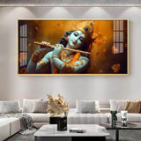Om Jai Shree Krishna Premium Acrylic Floating Wall Painting - Decor Smart