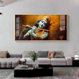 Om Jai Shree Krishna Premium Acrylic Floating Wall Painting - Decor Smart