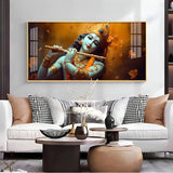 Om Jai Shree Krishna Premium Acrylic Floating Wall Painting - Decor Smart