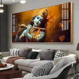 Om Jai Shree Krishna Premium Acrylic Floating Wall Painting - Decor Smart