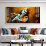 Om Jai Shree Krishna Premium Acrylic Floating Wall Painting - Decor Smart