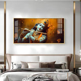 Om Jai Shree Krishna Premium Acrylic Floating Wall Painting - Decor Smart