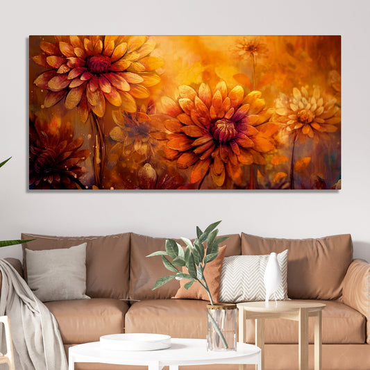Ornate Flower Art Premium Canvas Wall Painting - Decor Smart