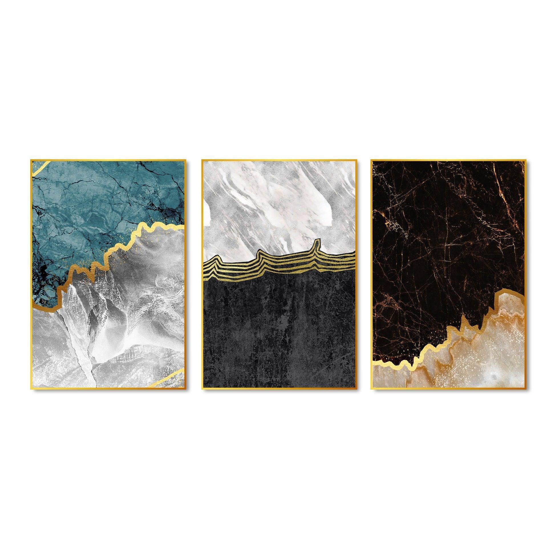 Paint Texture Decorative Floating Canvas Wall Painting Set of Three - Decor Smart