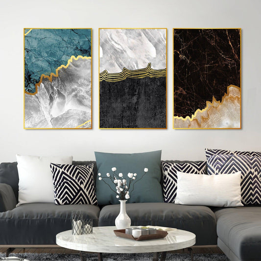 Paint Texture Decorative Floating Canvas Wall Painting Set of Three - Decor Smart
