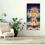 Panchmukhi Bajrangbali Beautiful Scenery Premium Canvas Wall Painting - Decor Smart