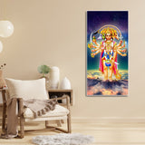Panchmukhi Bajrangbali Beautiful Scenery Premium Canvas Wall Painting - Decor Smart