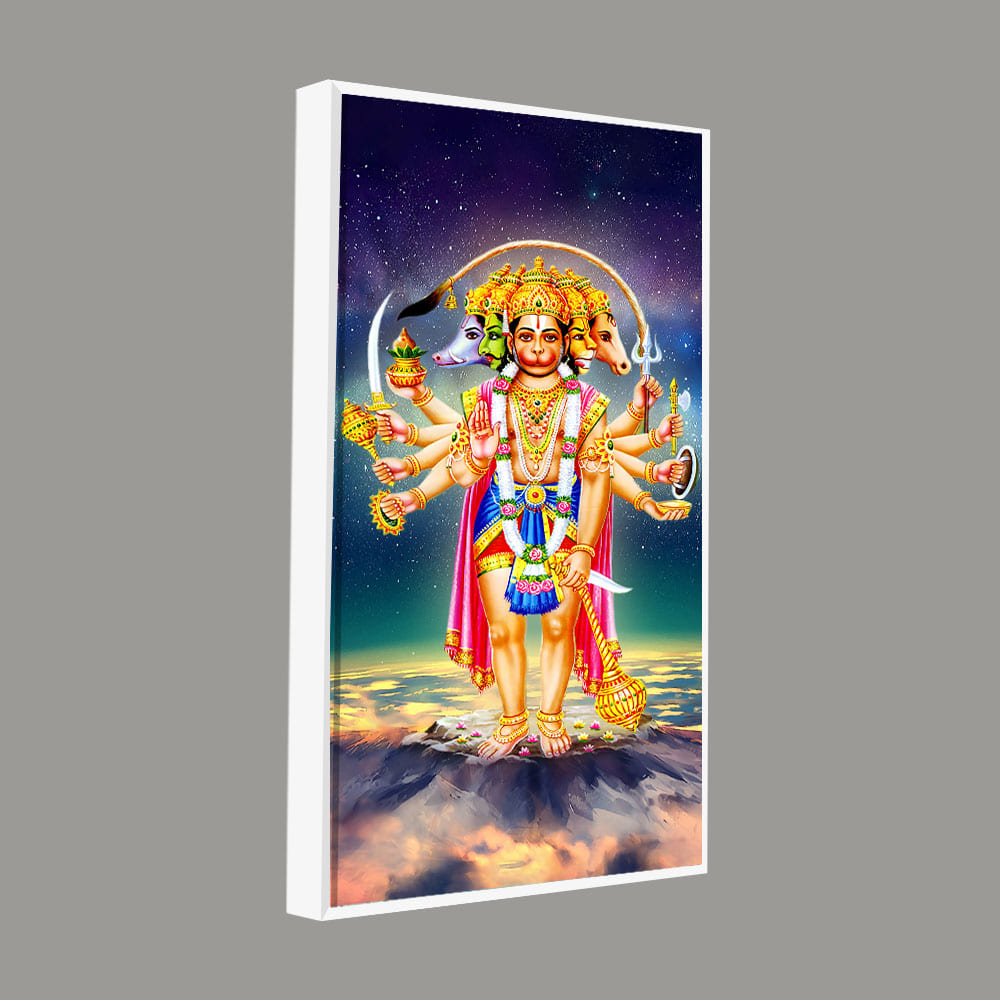 Panchmukhi Bajrangbali Beautiful Scenery Premium Canvas Wall Painting - Decor Smart