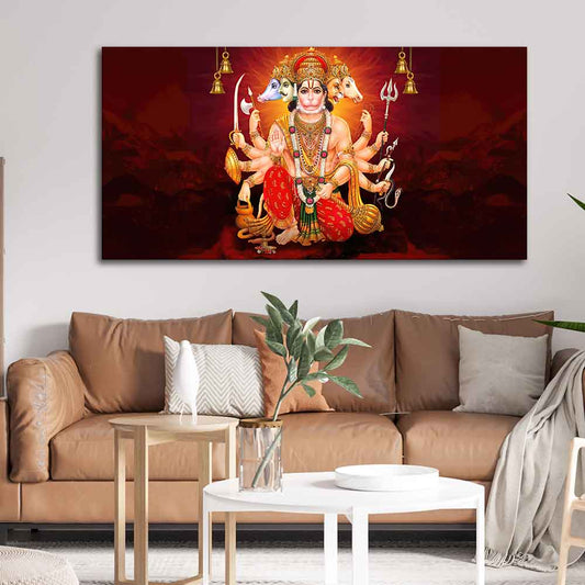 Panchmukhi Bajrangbali Canvas Wall Painting - Decor Smart