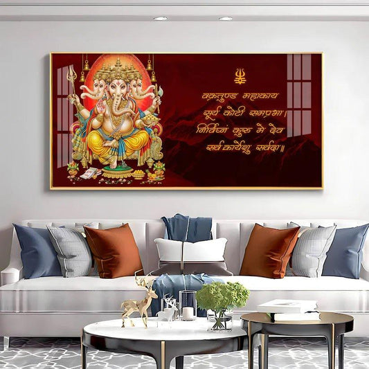 Panchmukhi Ganesha Premium Acrylic Floating Wall Painting - Decor Smart