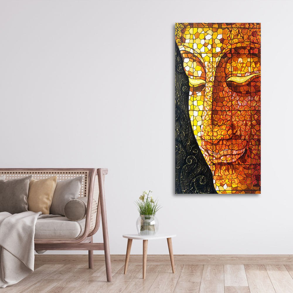 Peaceful Golden Buddha Texture art Canvas Wall Painting - Decor Smart