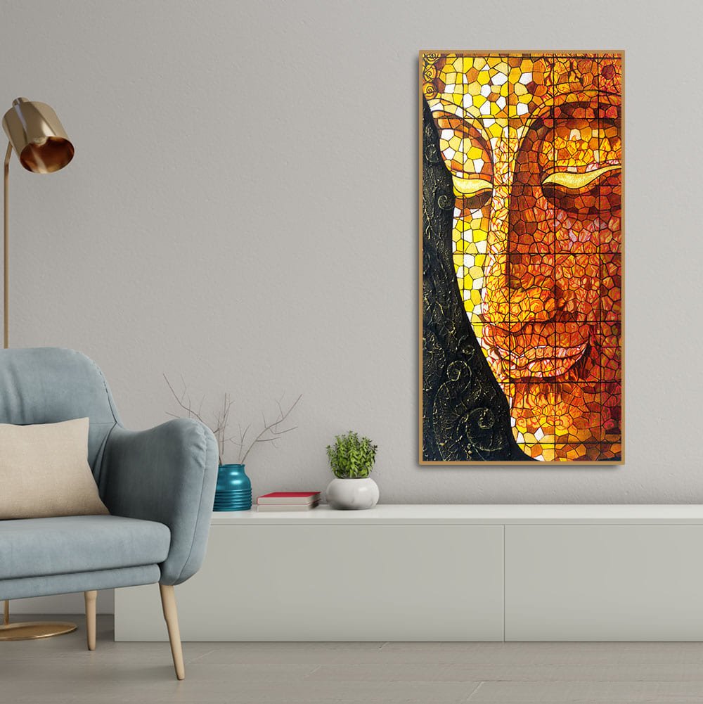 Peaceful Golden Buddha Texture art Canvas Wall Painting - Decor Smart