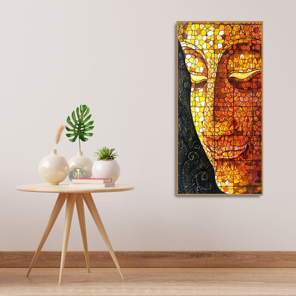 Peaceful Golden Buddha Texture art Canvas Wall Painting - Decor Smart