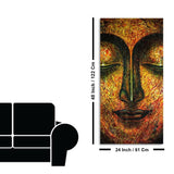 Peaceful Golden Textured Art Buddha Wall Painting - Decor Smart