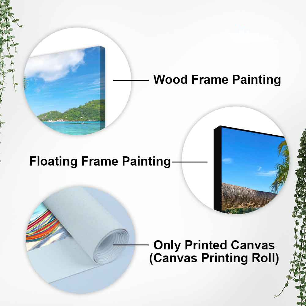 Perfect Beach with Palm Tree and Hammock Premium Canvas Wall Hanging - Decor Smart