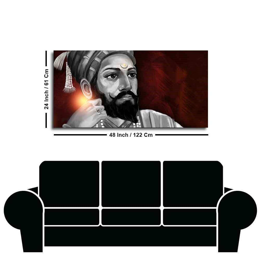 Portrait of Chhatrapati Shivaji Maharaj Wall Painting - Decor Smart