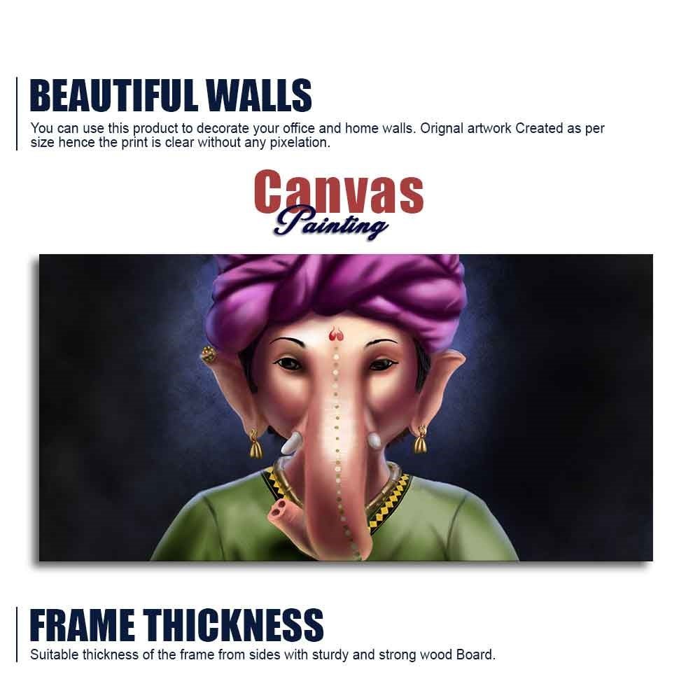 Portrait of Lord Ganesha Canvas Wall Painting - Decor Smart