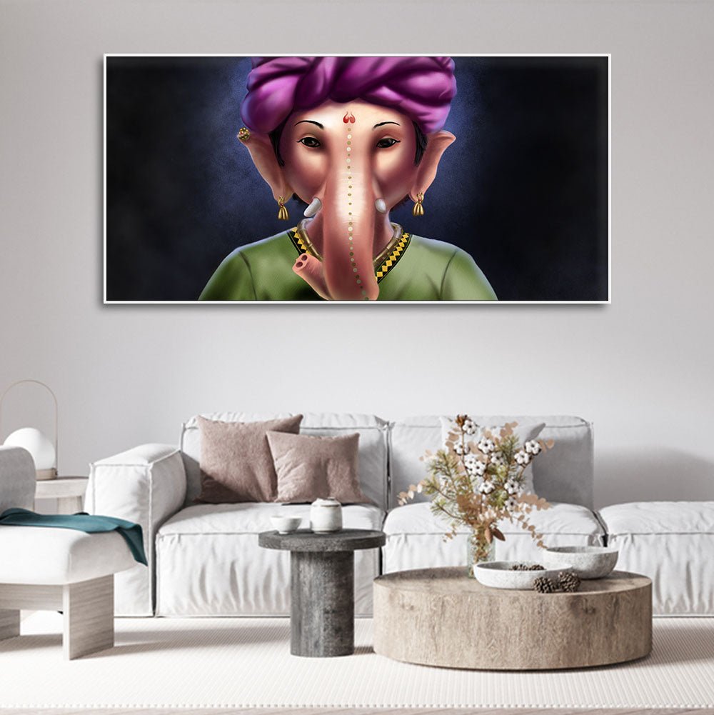Portrait of Lord Ganesha Canvas Wall Painting - Decor Smart