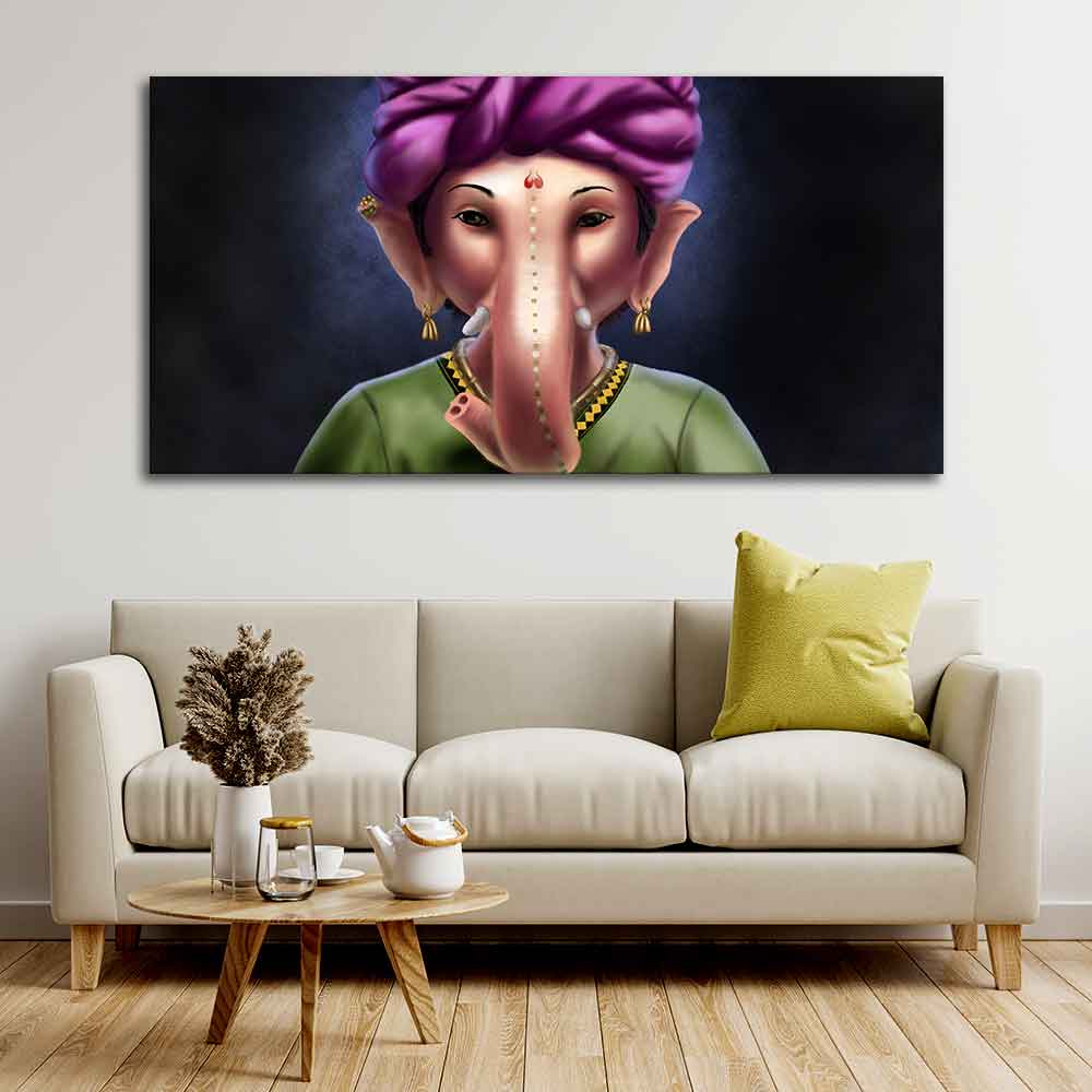 Portrait of Lord Ganesha Canvas Wall Painting - Decor Smart