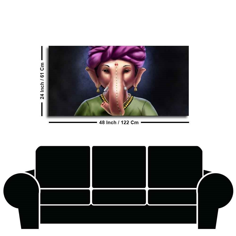 Portrait of Lord Ganesha Canvas Wall Painting - Decor Smart