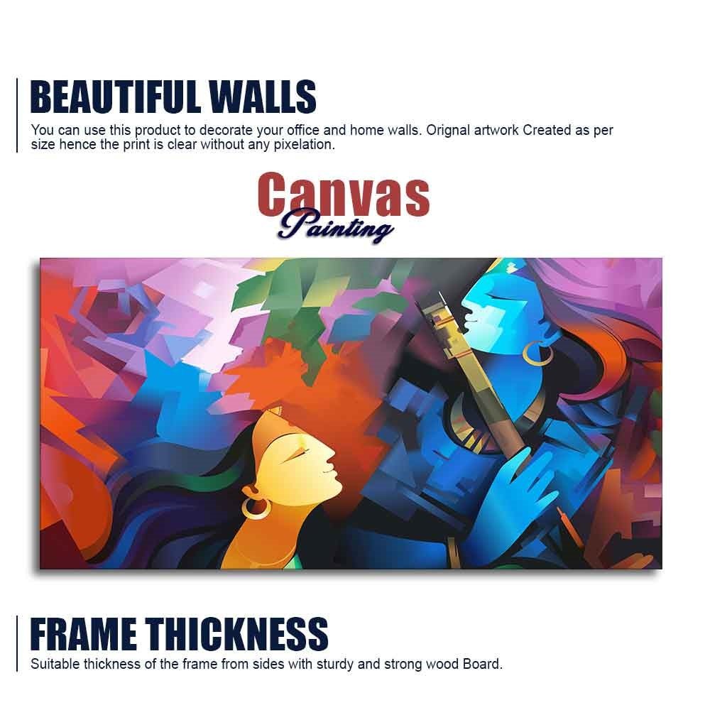 Premium Abstract Painting of Lord Radha Krishna - Decor Smart