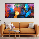 Premium Abstract Painting of Lord Radha Krishna - Decor Smart