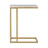 Premium C - Shaped White Marble Designer Side Table - Decor Smart