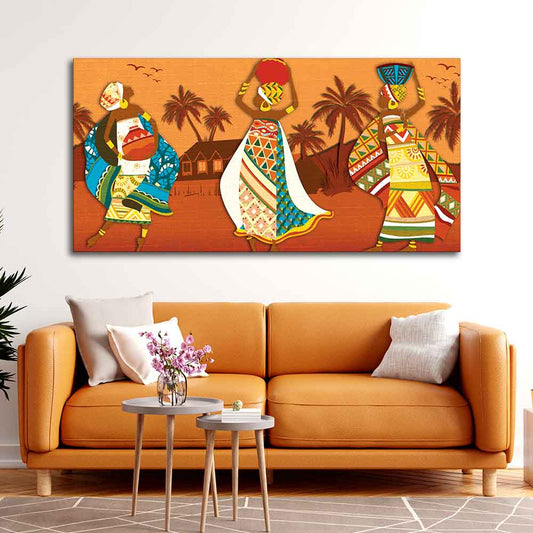 Premium Canvas Wall Painting of African Lady Dancing - Decor Smart