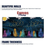 Premium Canvas Wall Painting of Golden Birds Flying over The Dark Forest - Decor Smart