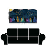 Premium Canvas Wall Painting of Golden Birds Flying over The Dark Forest - Decor Smart