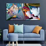 Premium Canvas Wall Painting of Indian God Radha Krishna - Decor Smart