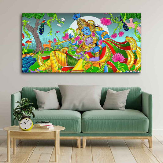 Premium Canvas Wall Painting of Lord Radha and Krishna - Decor Smart