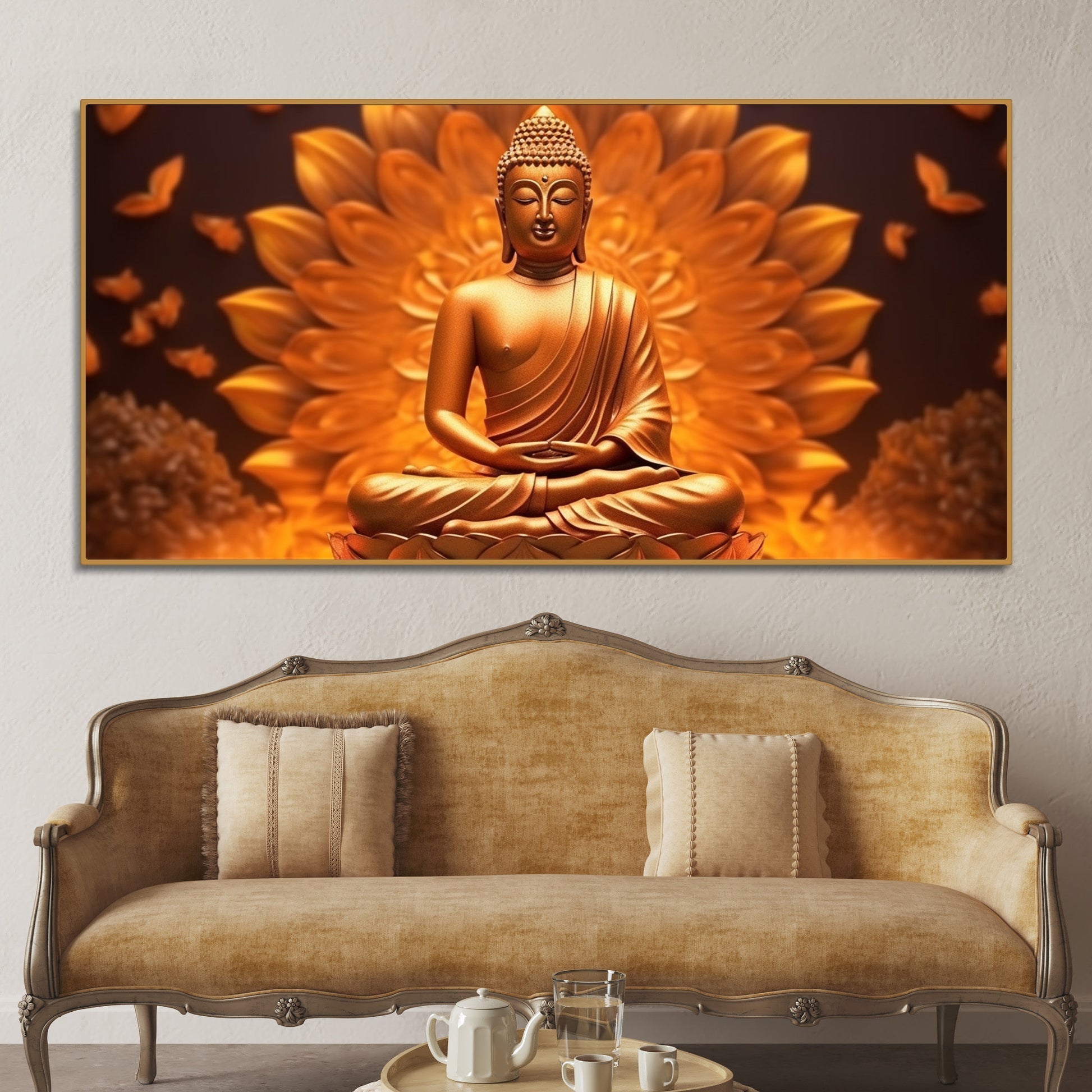 Premium Canvas Wall Painting of Meditating Lord Buddha - Decor Smart