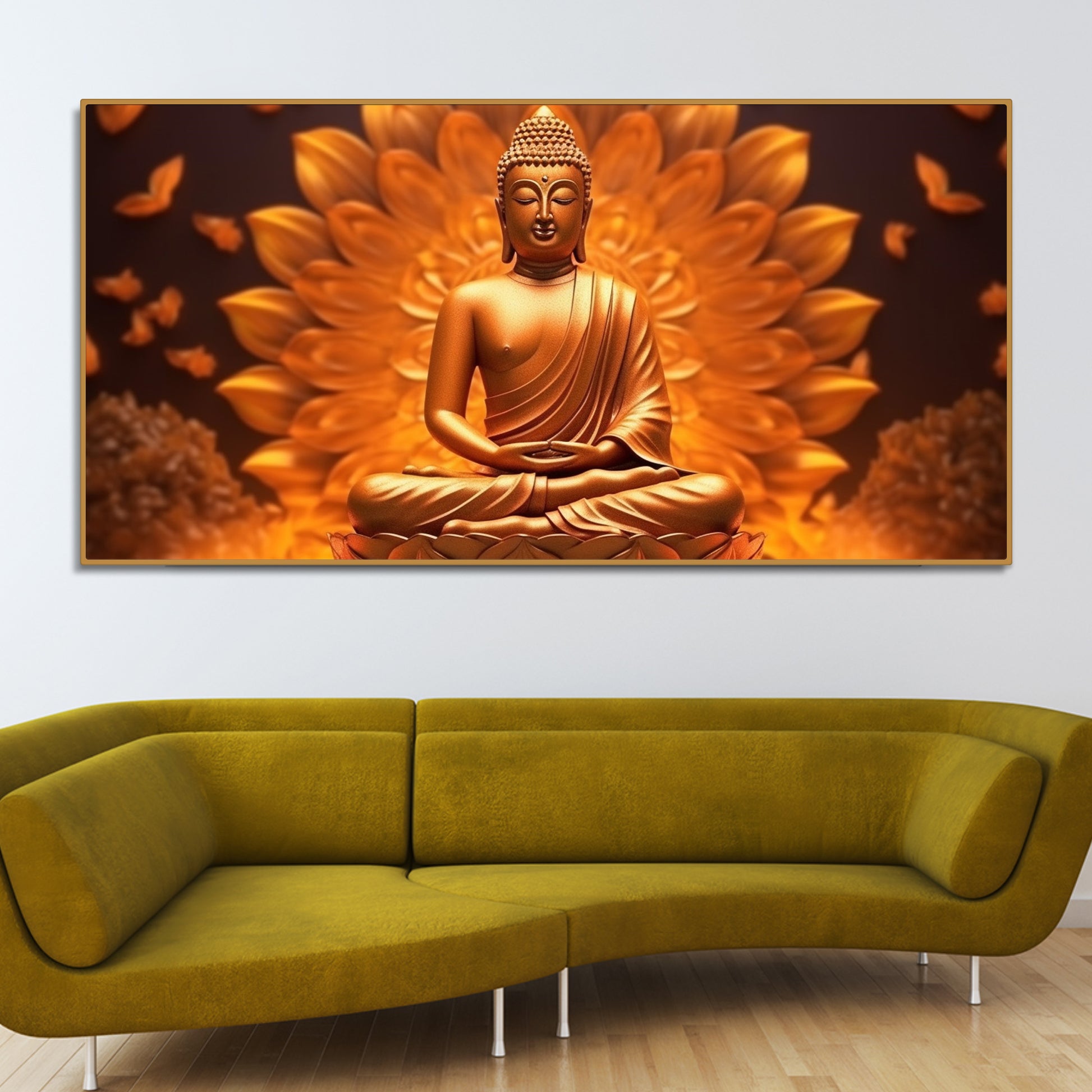 Premium Canvas Wall Painting of Meditating Lord Buddha - Decor Smart