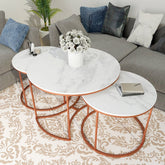 Premium Copper Nesting Trio Tables Set of 3 - Decor Smart