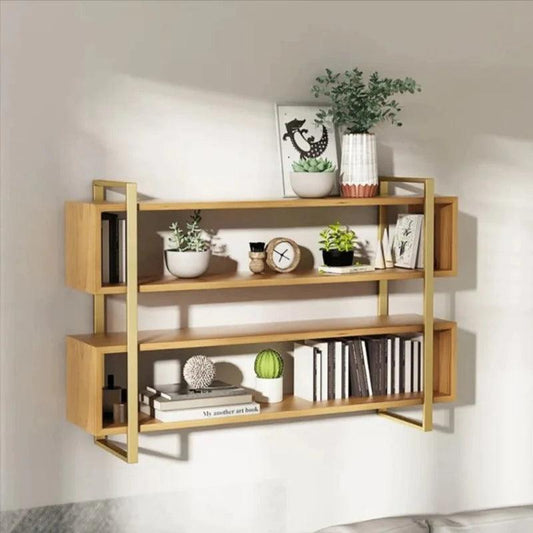 Premium Decorative Joint Designer Bookshelf In Oak Finish - Decor Smart