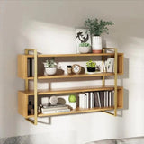 Premium Decorative Joint Designer Bookshelf In Oak Finish - Decor Smart