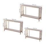 Premium Faux Marble Designer Console Table with Metal Finish - Decor Smart