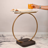 Premium Golden Halo Classic Metal Side Table - Decor Smart