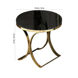 Premium Golden Iron Avarua Round Marble Table - Decor Smart