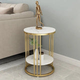 Premium Iron Stand Two Layer Marble Side Table - Decor Smart