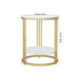 Premium Iron Stand Two Layer Marble Side Table - Decor Smart