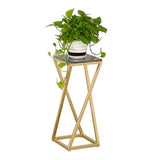 Premium Metal Planter Stand With Black Marble At Top (Set of 3) - Decor Smart