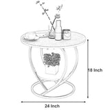 Premium Modern Heart Shaped Golden Metal Finish with White Marble Night Stand Side Table - Decor Smart