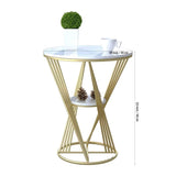 Premium Unique Natural Marble Designer Metal Side Table - Decor Smart