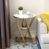 Premium Unique Natural Marble Designer Metal Side Table - Decor Smart