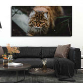 Premium Wall Painting of Cat Walking in Dark Forest - Decor Smart