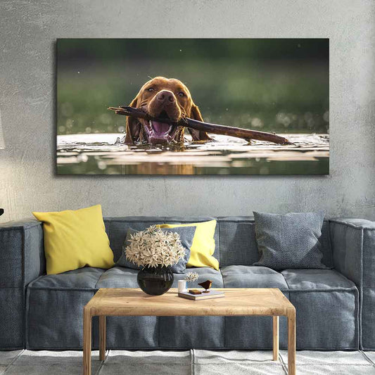 Premium Wall Painting of Dog Swimming - Decor Smart