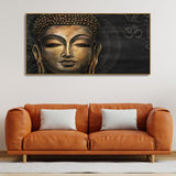 Premium Wall Painting of Gautam Buddha, Stylized Bodhi tree with OM - Decor Smart