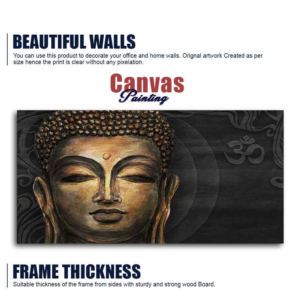 Premium Wall Painting of Gautam Buddha, Stylized Bodhi tree with OM - Decor Smart